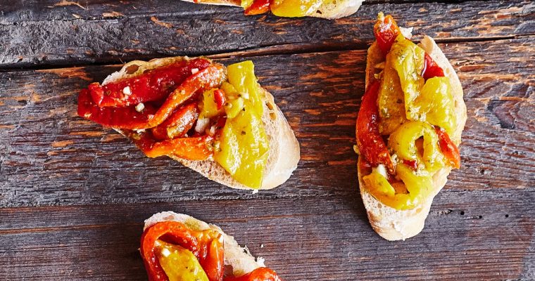 Bruschetta mit gegrillten Paprika